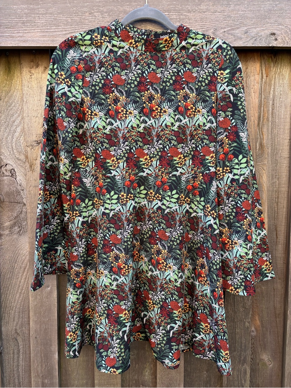 Dress Floral Flare Long Bell sleeve green bloomcore forest fairy Size 2
